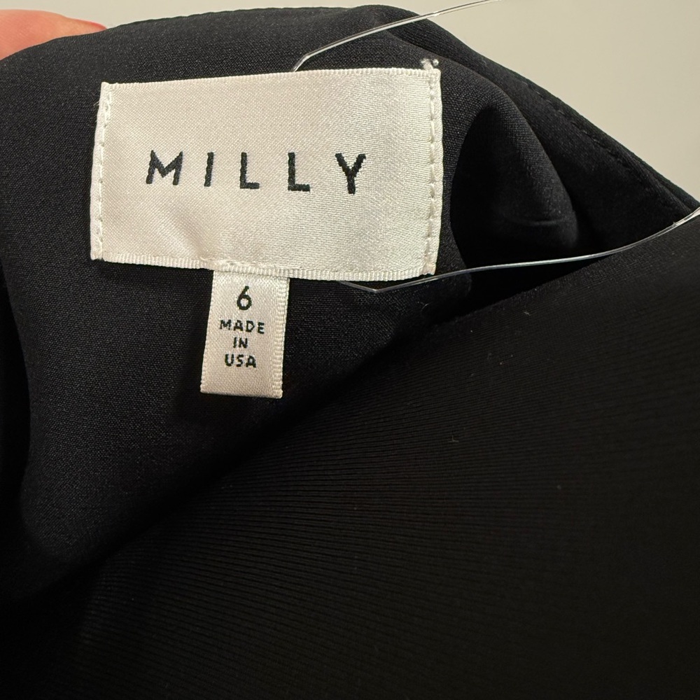 Milly Black V-Neck Bell Sleeve Cocktail Dress - Picture 7 of 9